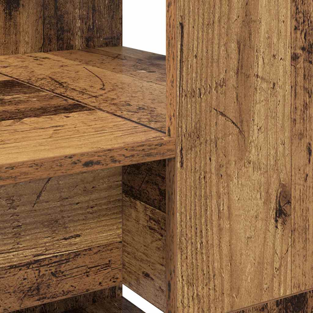 vidaXL Schreibtisch mit Regal Altholz 113 x 54 x 120 cm Holzwerkstoff
