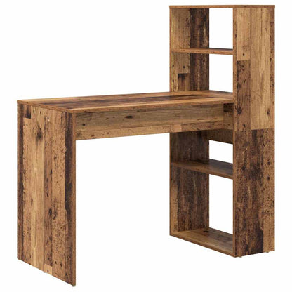 vidaXL Schreibtisch mit Regal Altholz 113 x 54 x 120 cm Holzwerkstoff