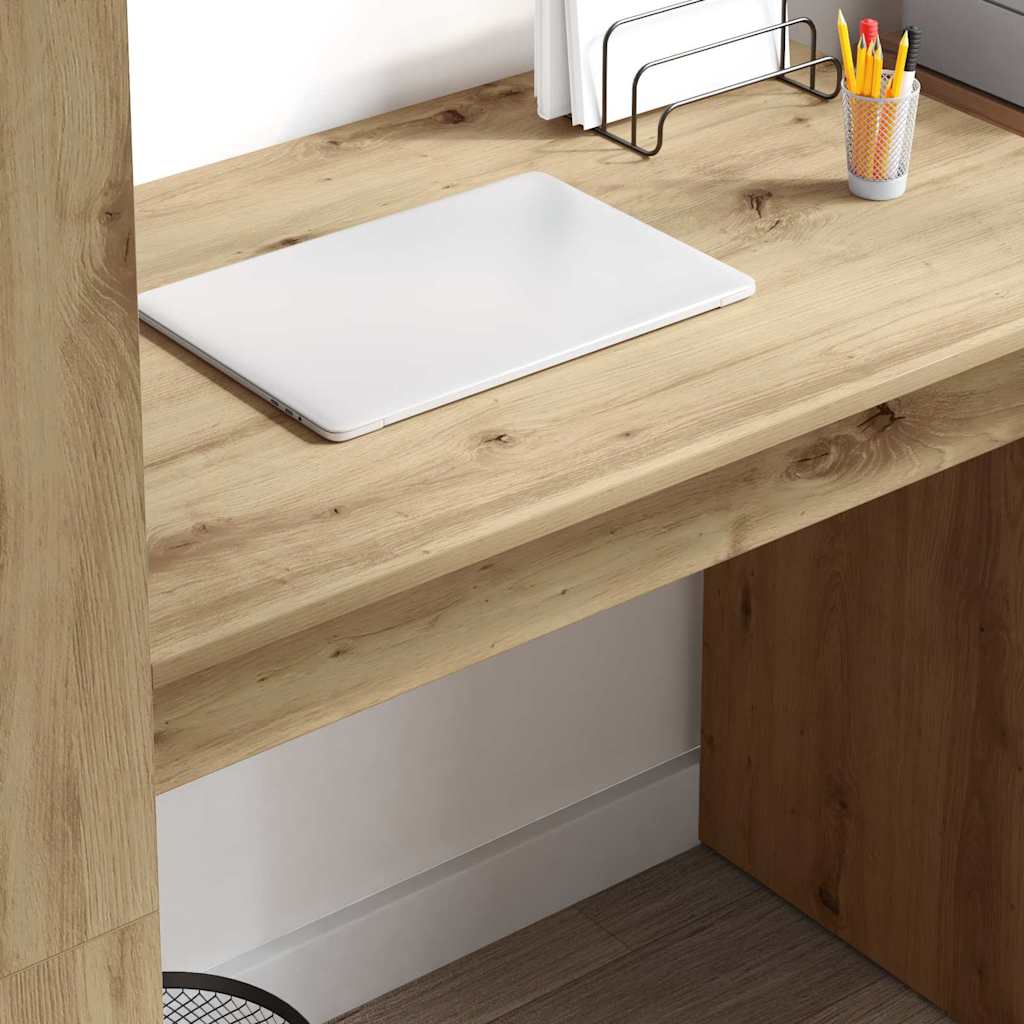 vidaXL Schreibtisch Artisan-Eiche 113 x 54 x 120 cm Holzwerkstoff