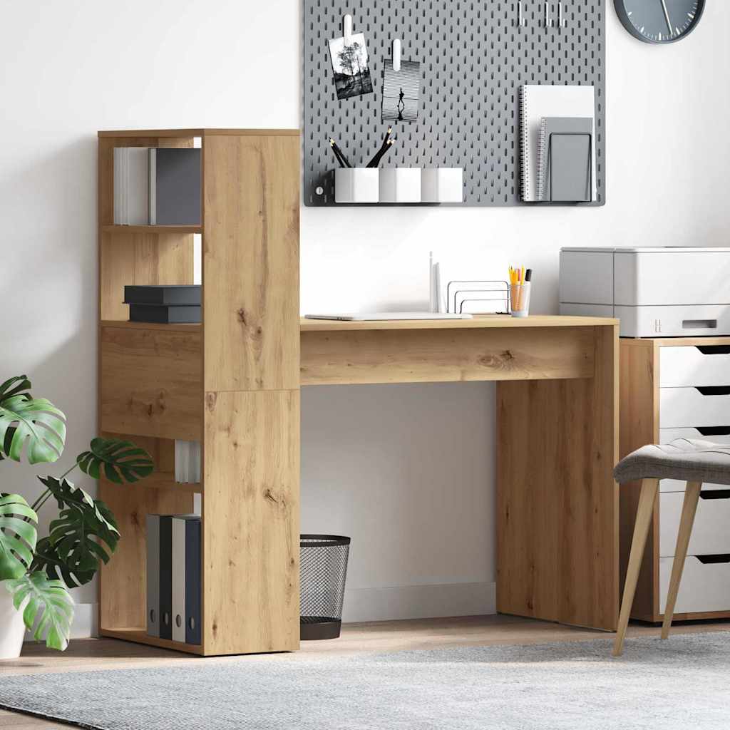 vidaXL Schreibtisch Artisan-Eiche 113 x 54 x 120 cm Holzwerkstoff