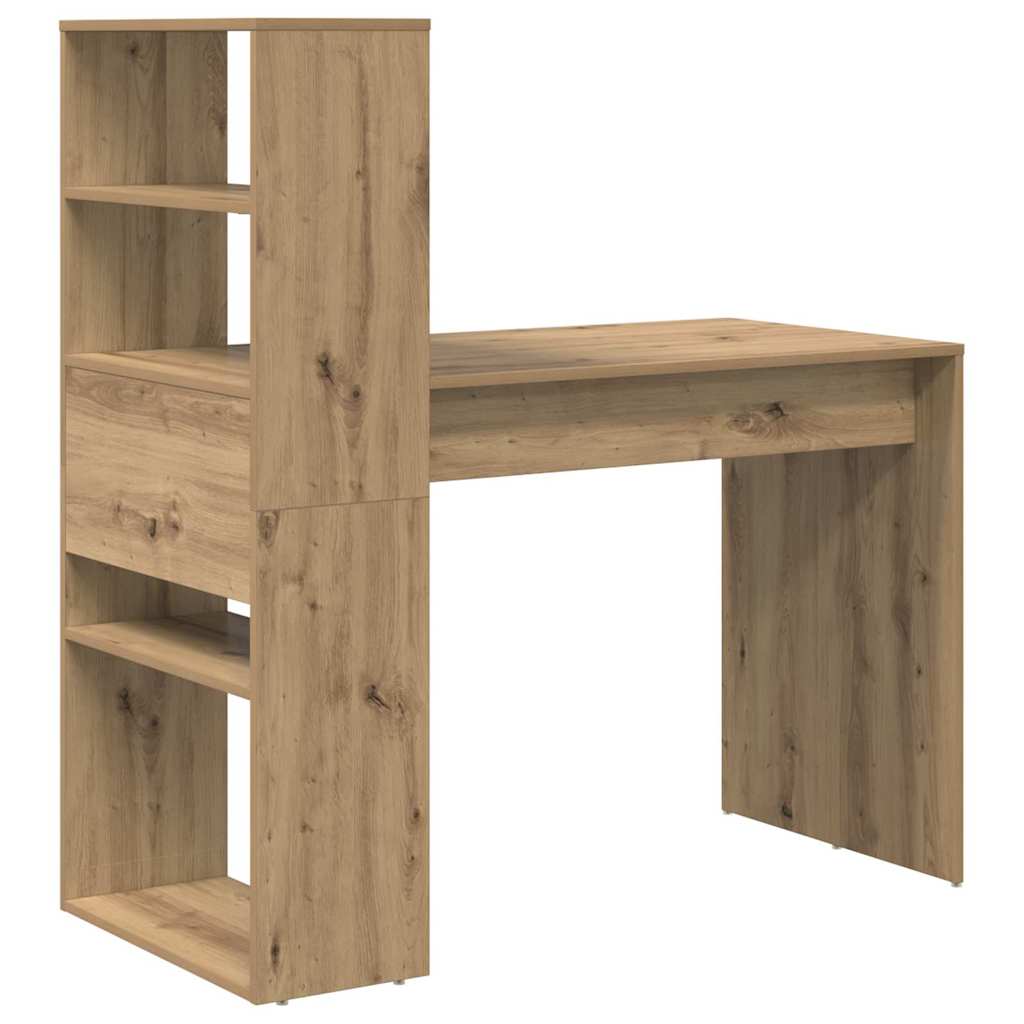 vidaXL Schreibtisch Artisan-Eiche 113 x 54 x 120 cm Holzwerkstoff