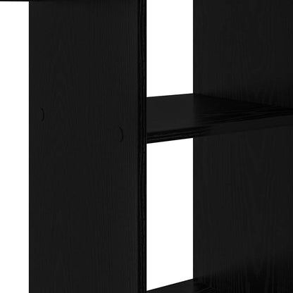 Schreibtisch mit Regal Schwarz Eichen-Optik 142 x 102 x 73 cm