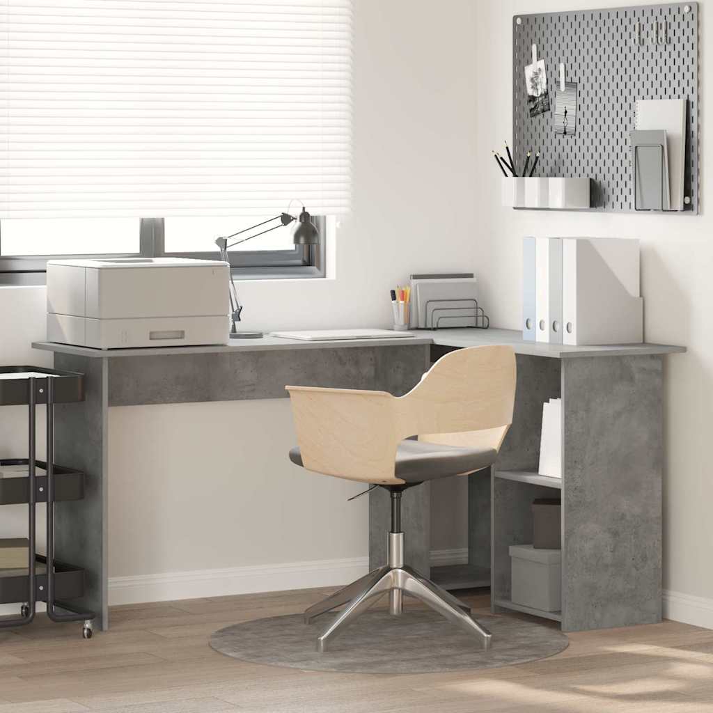 vidaXL Schreibtisch Beton Grau 142 x 102 x 73 cm Holzwerkstoff