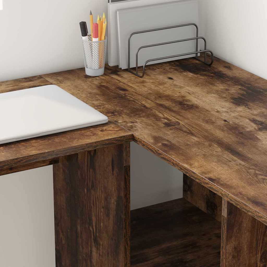 vidaXL Schreibtisch Geräucherte Eiche 142 x 102 x 73 cm Holzwerkstoff