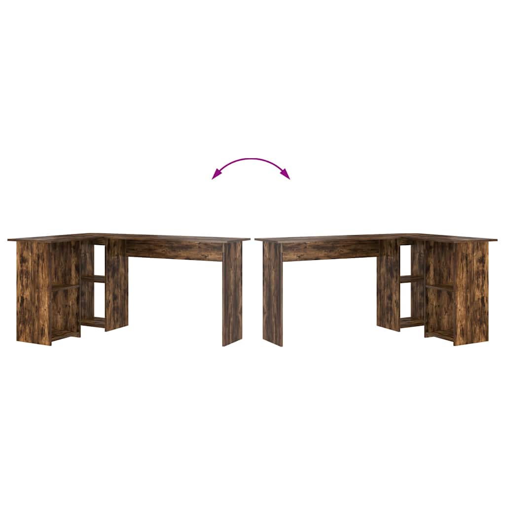 vidaXL Schreibtisch Geräucherte Eiche 142 x 102 x 73 cm Holzwerkstoff