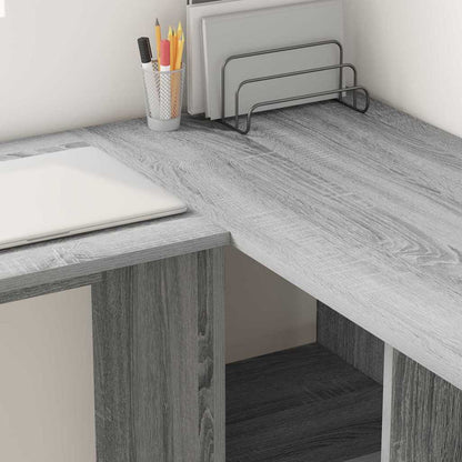 vidaXL Schreibtisch Graues Sonoma 142 x 102 x 73 cm Holzwerkstoff