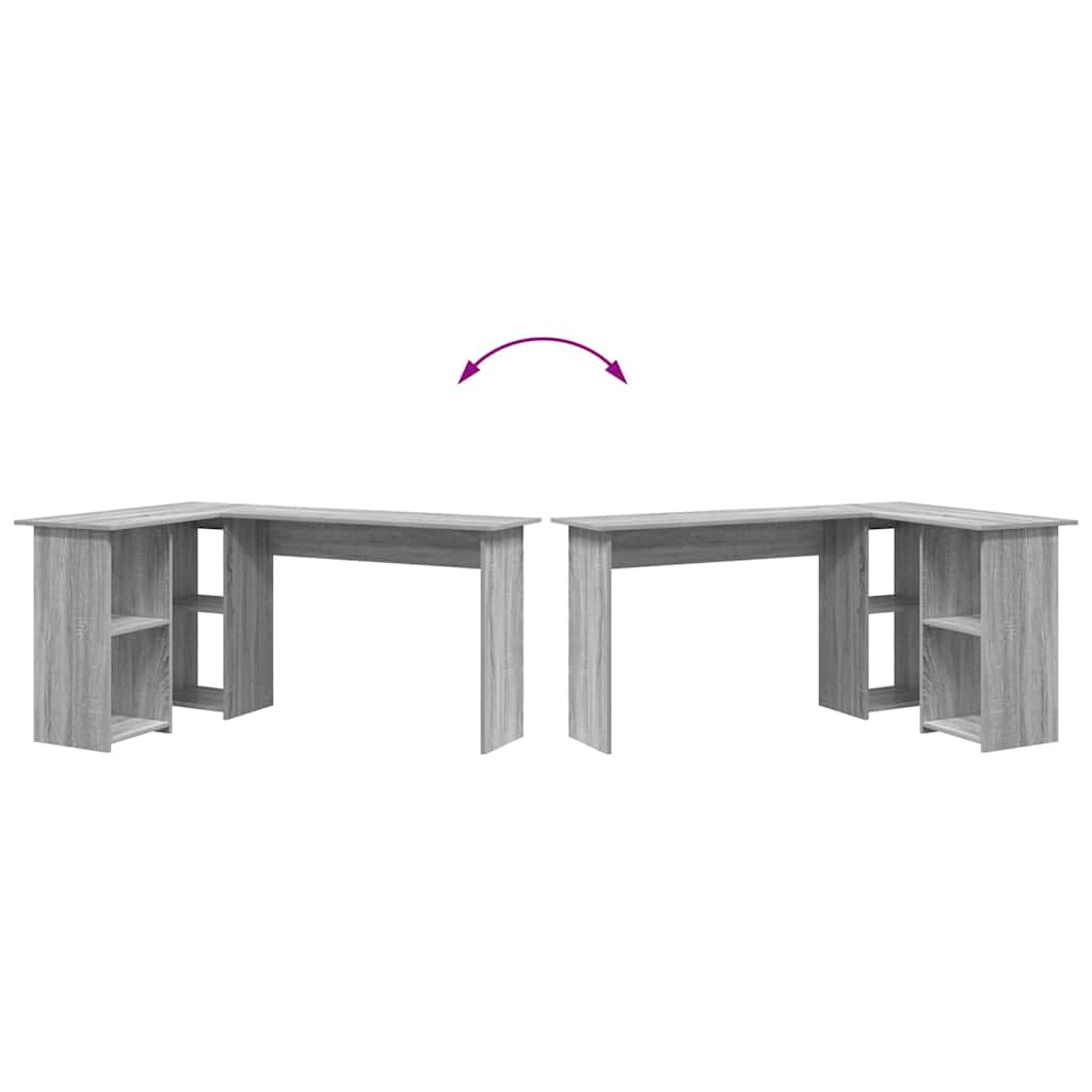 vidaXL Schreibtisch Graues Sonoma 142 x 102 x 73 cm Holzwerkstoff