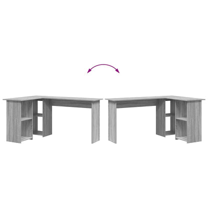 vidaXL Schreibtisch Graues Sonoma 142 x 102 x 73 cm Holzwerkstoff