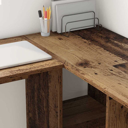 vidaXL Schreibtisch mit Regal Altholz 142 x 102 x 73 cm Holzwerkstoff