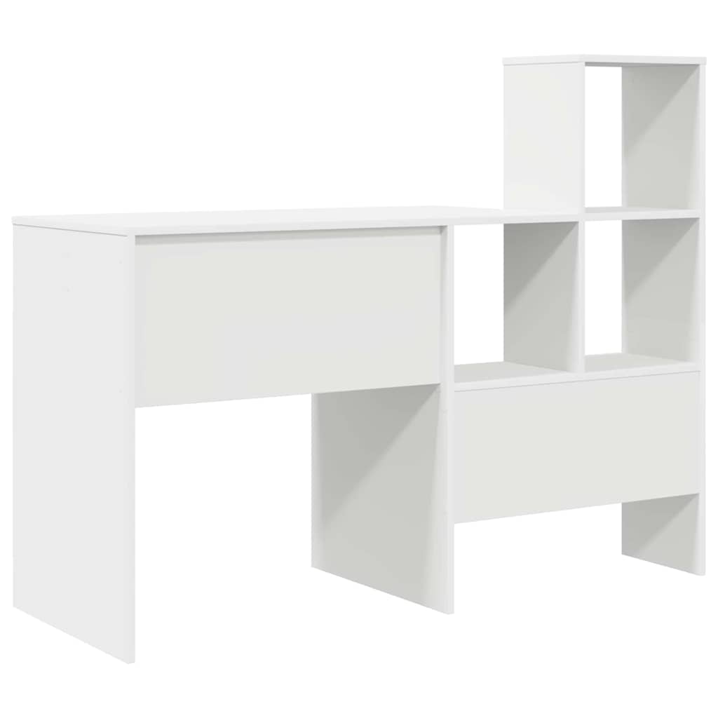 vidaXL Schreibtisch mit Regal Weiß 131,5 x 50 x 106,5 cm Holzwerkstoff
