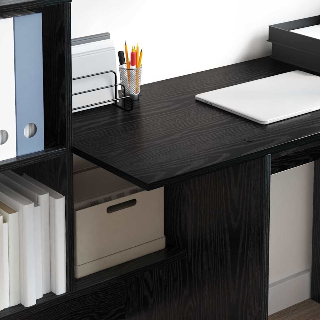 vidaXL Schreibtisch Schwarz Eichen-Optik 131,5 x 50 x 106,5 cm