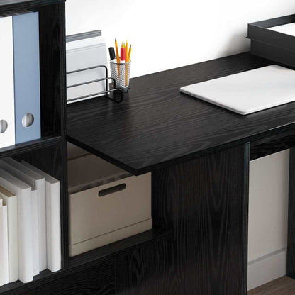 vidaXL Schreibtisch Schwarz Eichen-Optik 131,5 x 50 x 106,5 cm