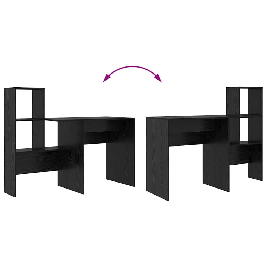 vidaXL Schreibtisch Schwarz Eichen-Optik 131,5 x 50 x 106,5 cm