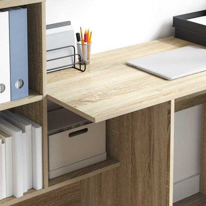 vidaXL Schreibtisch Sonoma-Eiche 131,5 x 50 x 106,5 cm Holzwerkstoff