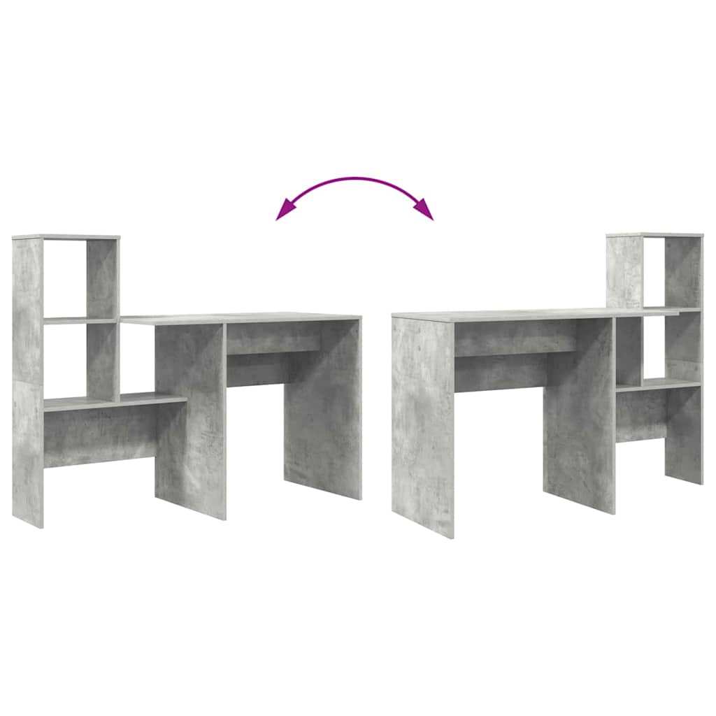 vidaXL Schreibtisch Beton Grau 131,5 x 50 x 106,5 cm Holzwerkstoff