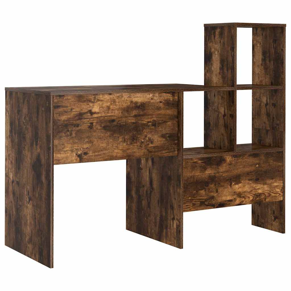 vidaXL Schreibtisch mit Regal Geräucherte Eiche 131,5 x 50 x 106,5 cm
