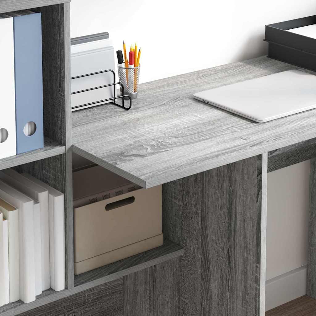 vidaXL Schreibtisch Graues Sonoma 131,5 x 50 x 106,5 cm Holzwerkstoff