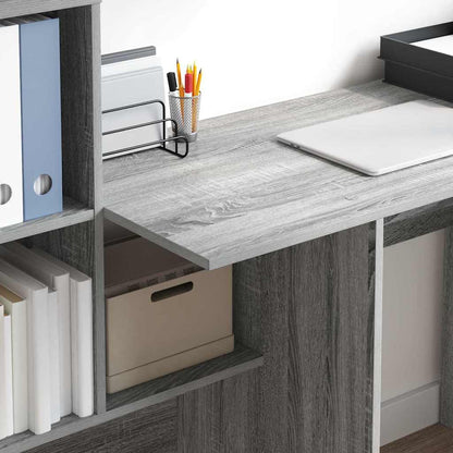 vidaXL Schreibtisch Graues Sonoma 131,5 x 50 x 106,5 cm Holzwerkstoff