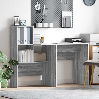 vidaXL Schreibtisch Graues Sonoma 131,5 x 50 x 106,5 cm Holzwerkstoff