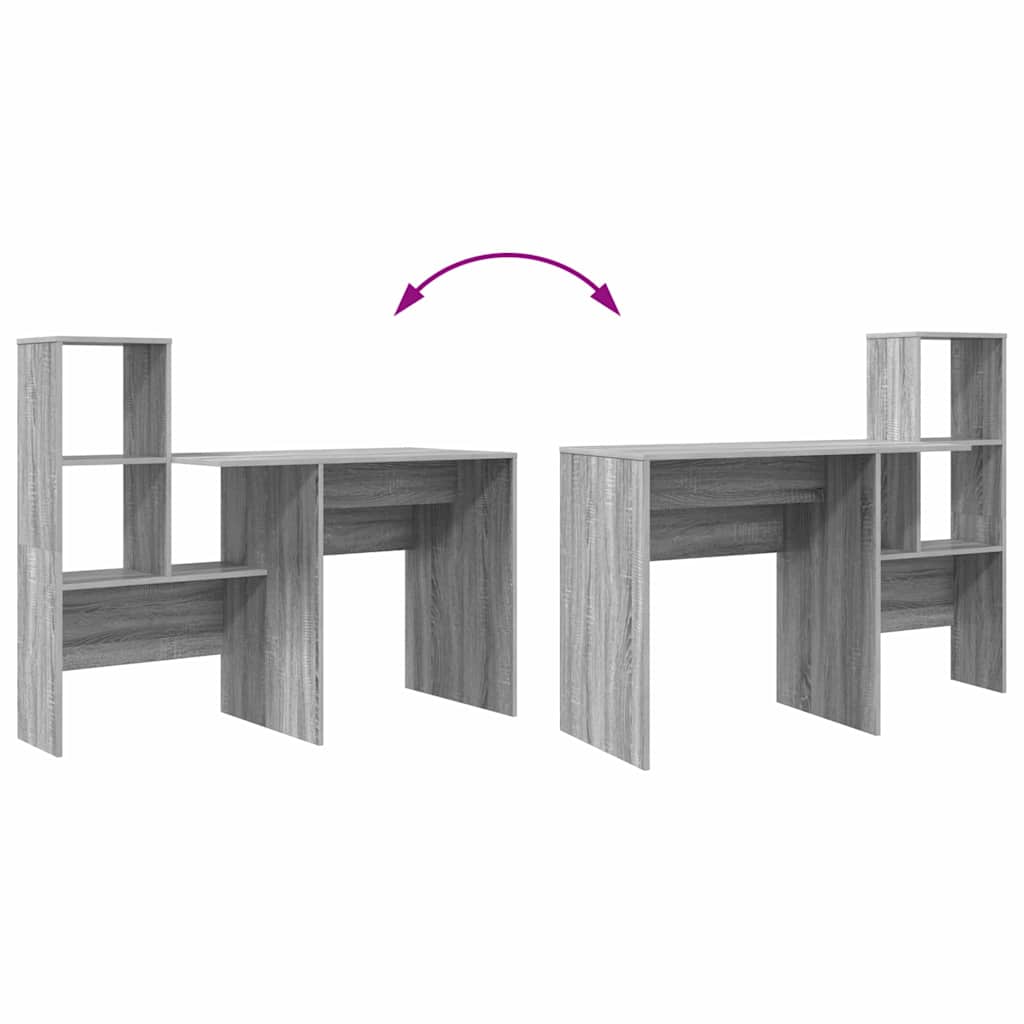 vidaXL Schreibtisch Graues Sonoma 131,5 x 50 x 106,5 cm Holzwerkstoff