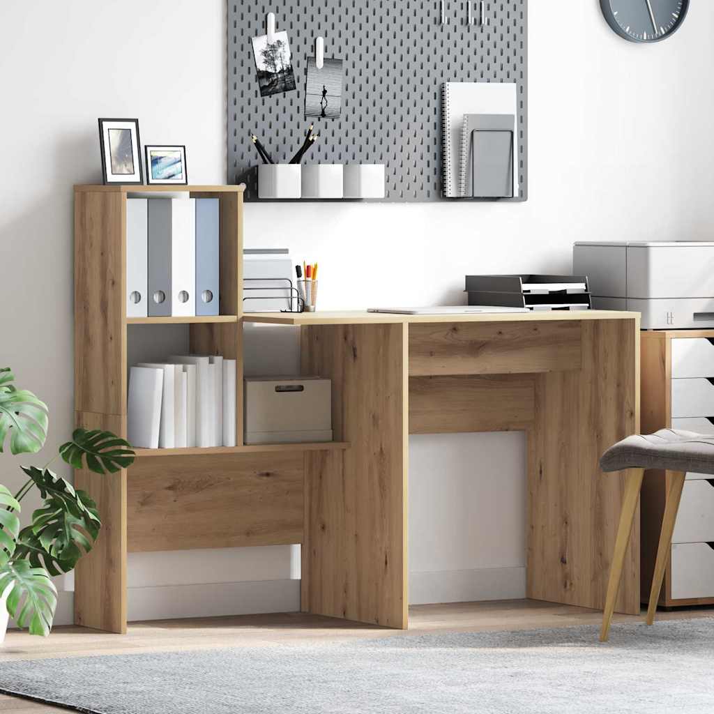 vidaXL Schreibtisch Artisan-Eiche 131,5 x 50 x 106,5 cm Holzwerkstoff