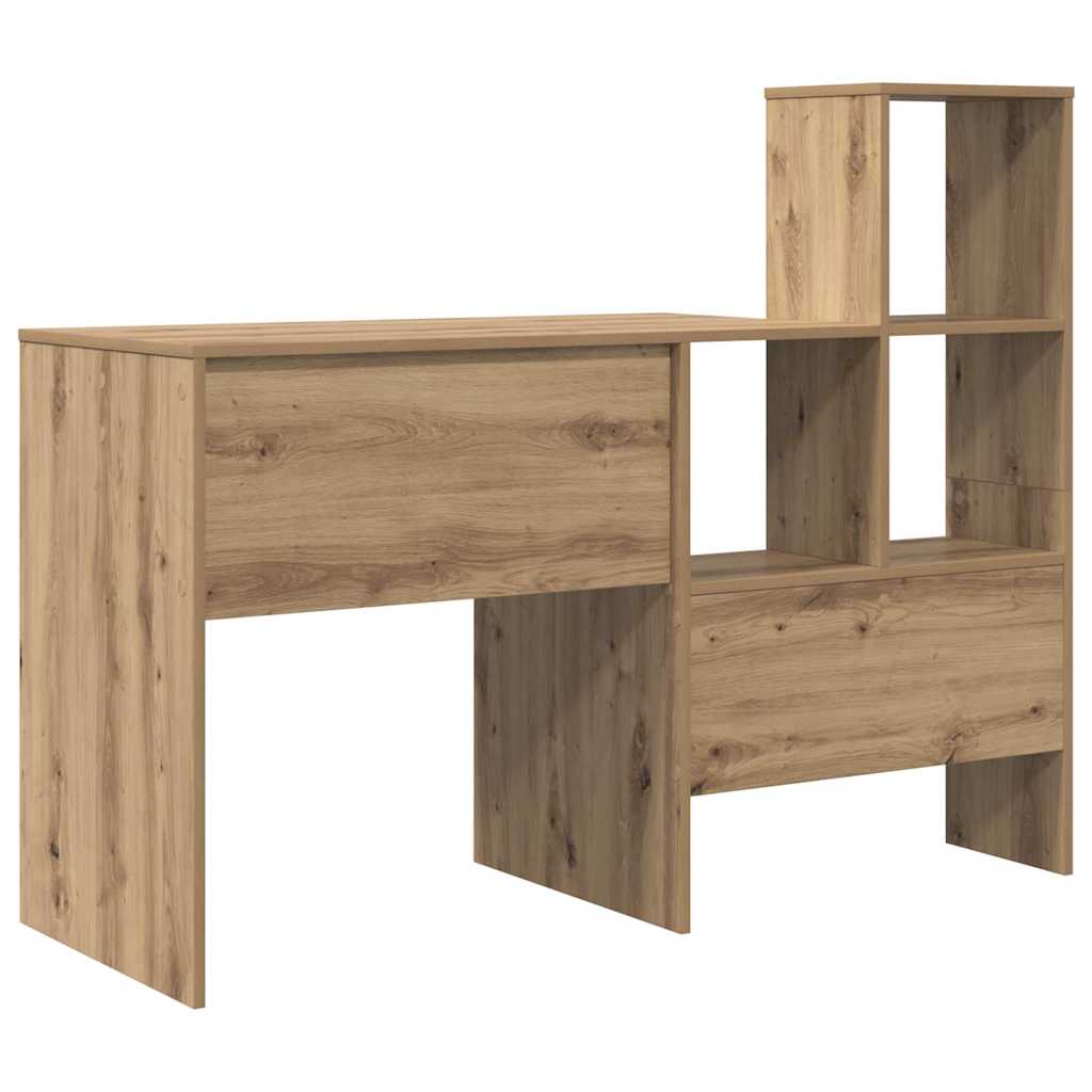 vidaXL Schreibtisch Artisan-Eiche 131,5 x 50 x 106,5 cm Holzwerkstoff