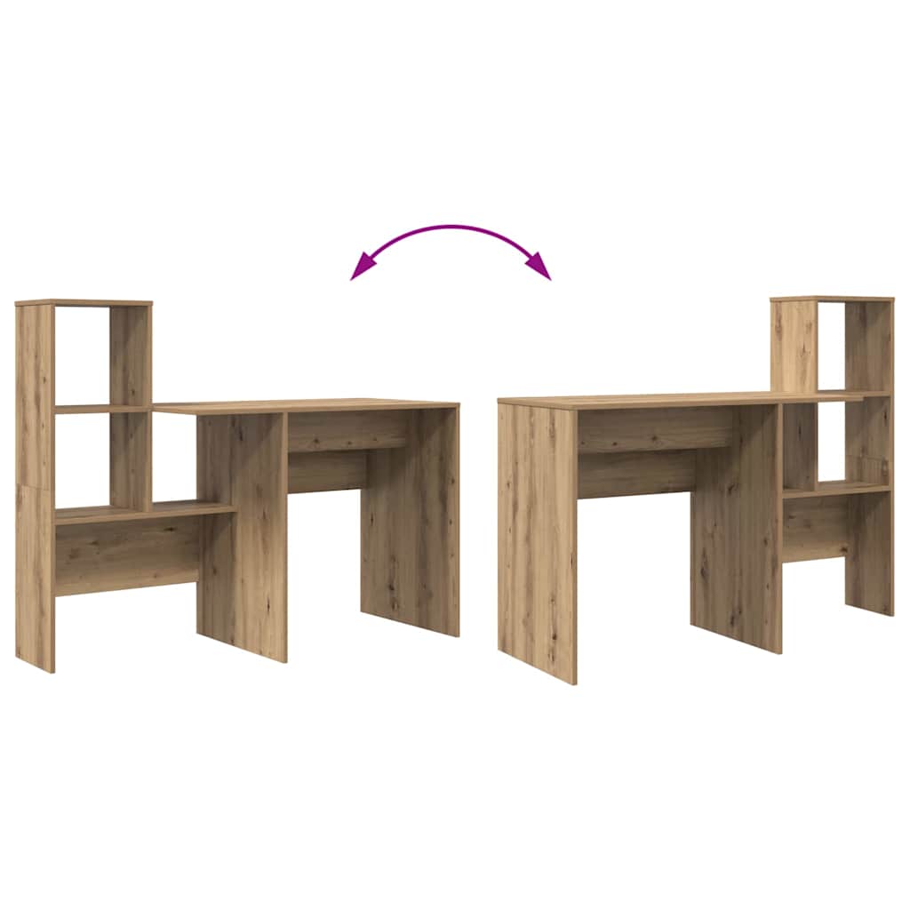 vidaXL Schreibtisch Artisan-Eiche 131,5 x 50 x 106,5 cm Holzwerkstoff