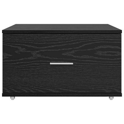 vidaXL Schubladenschrank Mit Rad Schwarz Eichen-Optik 55 x 45 x 31 cm