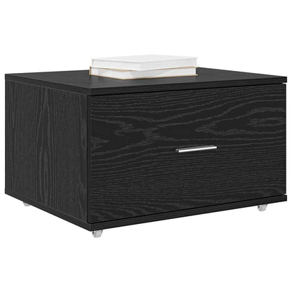 vidaXL Schubladenschrank Mit Rad Schwarz Eichen-Optik 55 x 45 x 31 cm