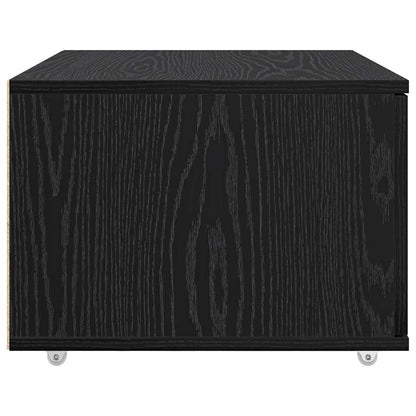 vidaXL Schubladenschrank Mit Rad Schwarz Eichen-Optik 55 x 45 x 31 cm
