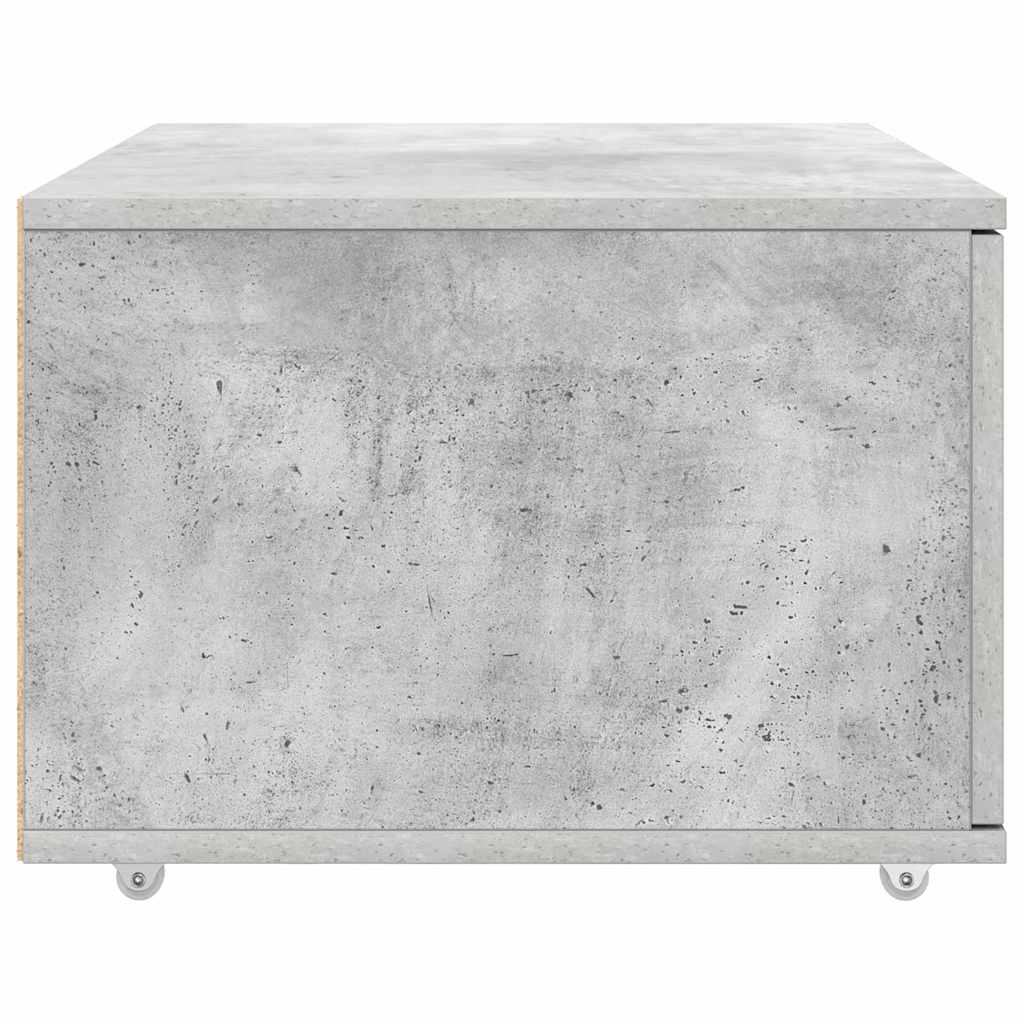 vidaXL Schubladenschrank Mit Rad Beton Grau 55 x 45 x 31 cm