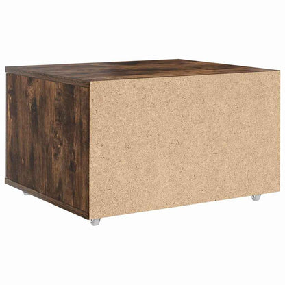 vidaXL Schubladenschrank Mit Rad Geräucherte Eiche 55 x 45 x 31 cm