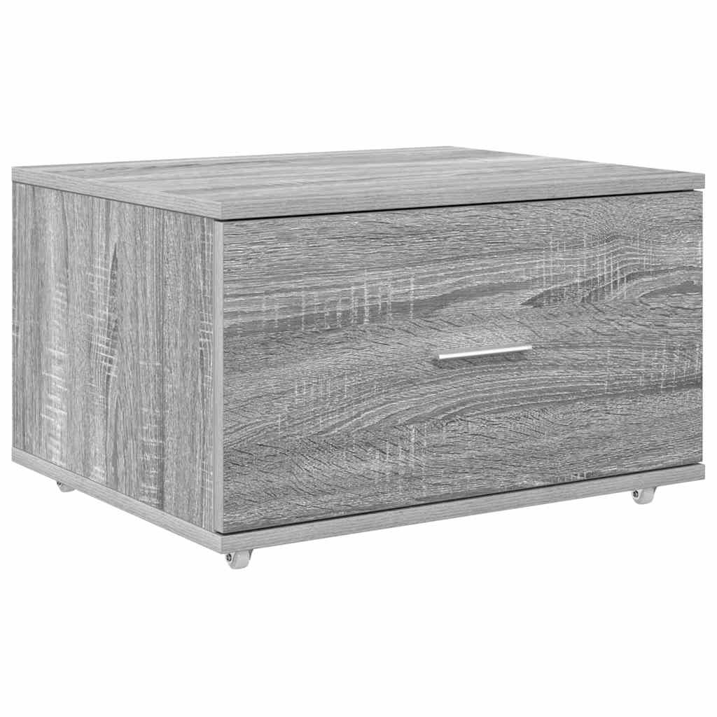 Schubladenschrank Mit Rad Graues Sonoma 55 x 45 x 31 cm