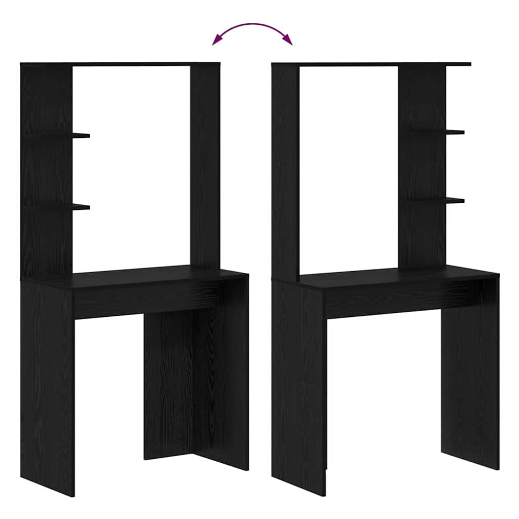 vidaXL Schreibtisch Schwarz Eichen-Optik 78,5 x 37 x 154,5 cm