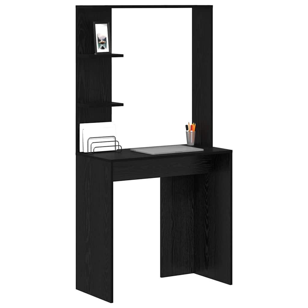 vidaXL Schreibtisch Schwarz Eichen-Optik 78,5 x 37 x 154,5 cm