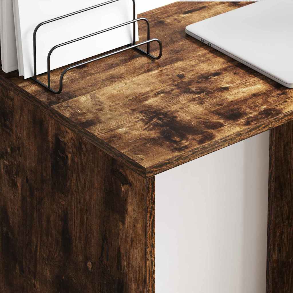 vidaXL Schreibtisch mit Regal Geräucherte Eiche 78,5 x 37 x 154,5 cm