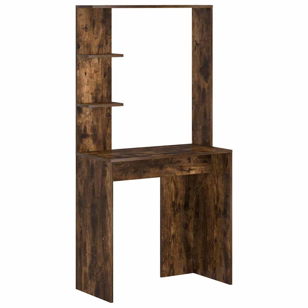 vidaXL Schreibtisch mit Regal Geräucherte Eiche 78,5 x 37 x 154,5 cm