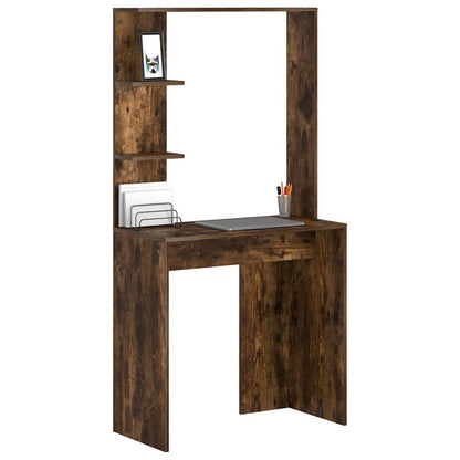 vidaXL Schreibtisch mit Regal Geräucherte Eiche 78,5 x 37 x 154,5 cm