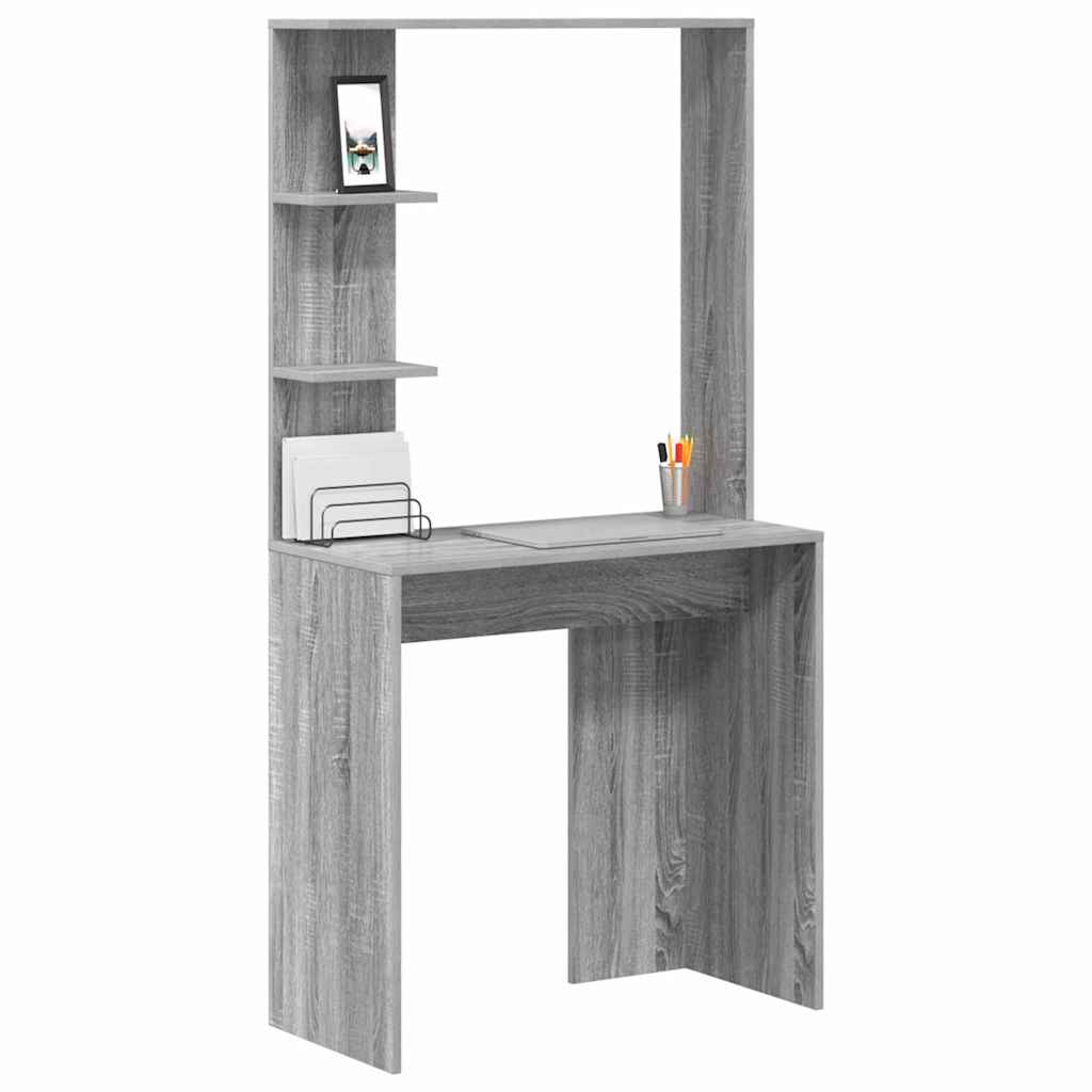 vidaXL Schreibtisch Graues Sonoma 78,5 x 37 x 154,5 cm Holzwerkstoff