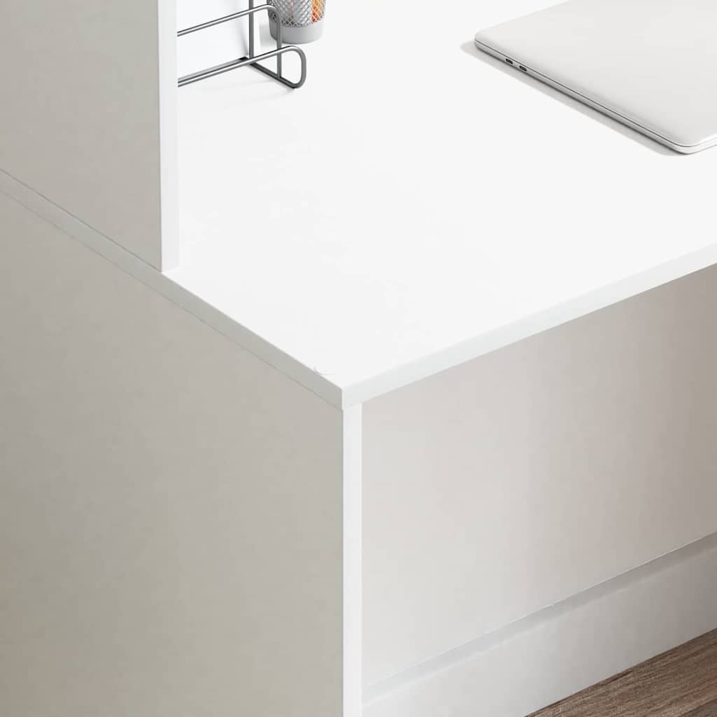 vidaXL Schreibtisch mit Regal Weiß 102 x 50 x 124 cm Holzwerkstoff