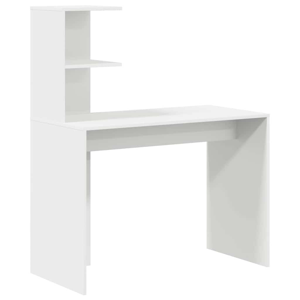 vidaXL Schreibtisch mit Regal Weiß 102 x 50 x 124 cm Holzwerkstoff