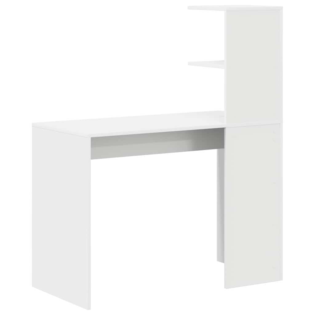 vidaXL Schreibtisch mit Regal Weiß 102 x 50 x 124 cm Holzwerkstoff