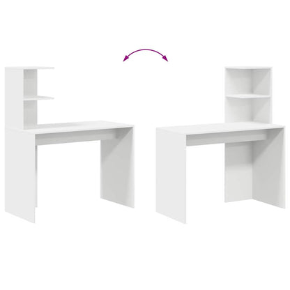 vidaXL Schreibtisch mit Regal Weiß 102 x 50 x 124 cm Holzwerkstoff