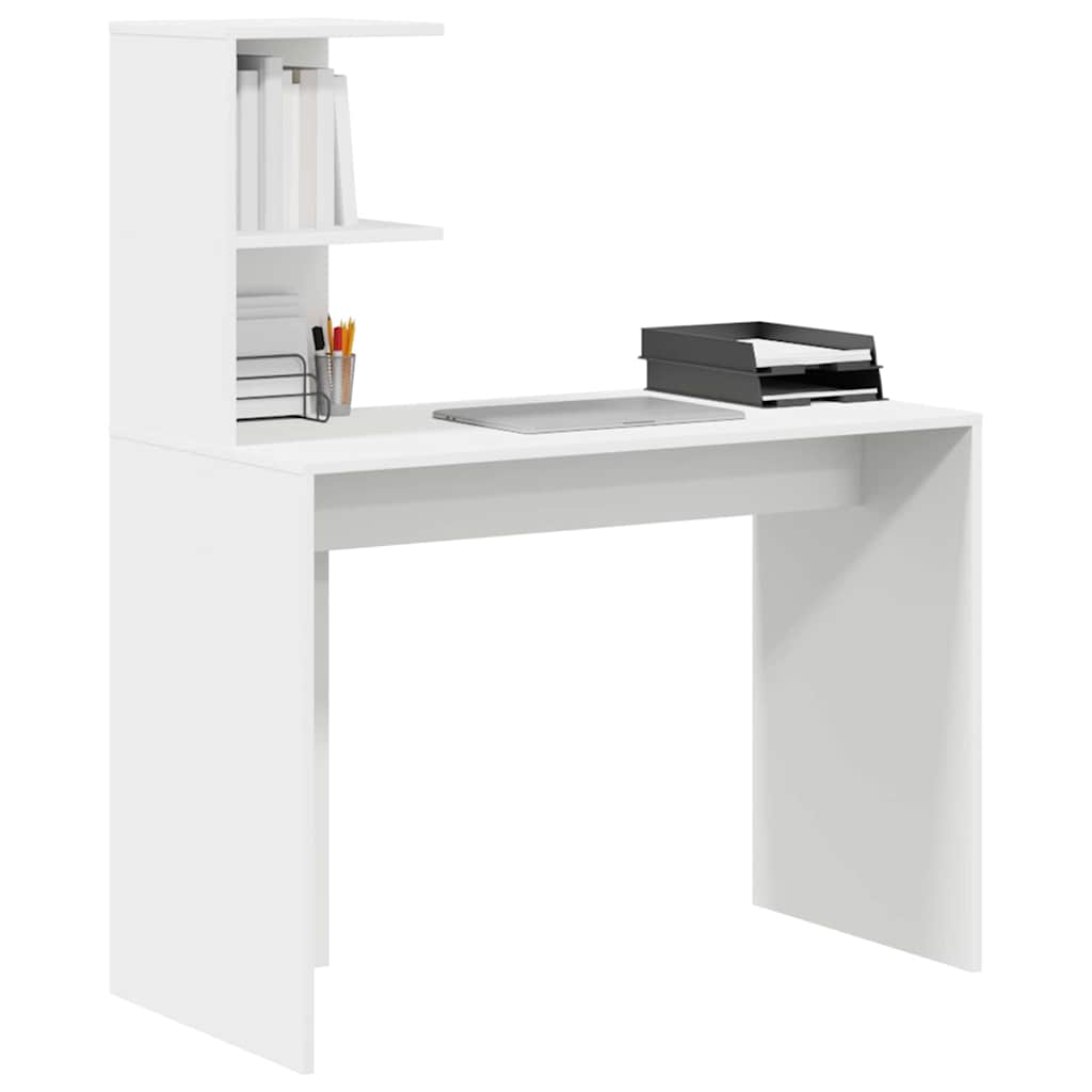 vidaXL Schreibtisch mit Regal Weiß 102 x 50 x 124 cm Holzwerkstoff