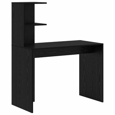 vidaXL Schreibtisch mit Regal Schwarz Eichen-Optik 102 x 50 x 124 cm