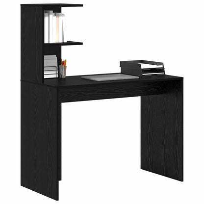 Schreibtisch mit Regal Schwarz Eichen-Optik 102 x 50 x 124 cm