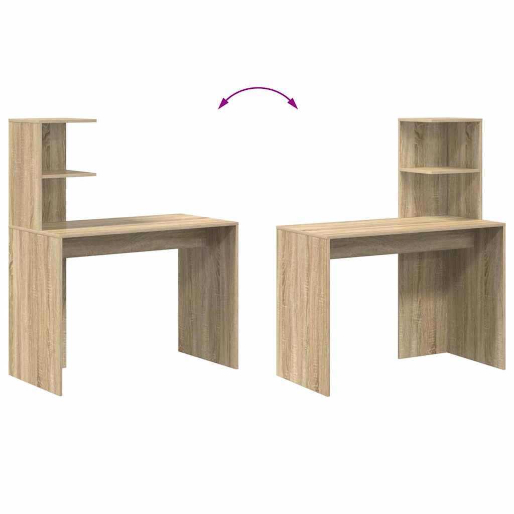 vidaXL Schreibtisch Sonoma-Eiche 102 x 50 x 124 cm Holzwerkstoff