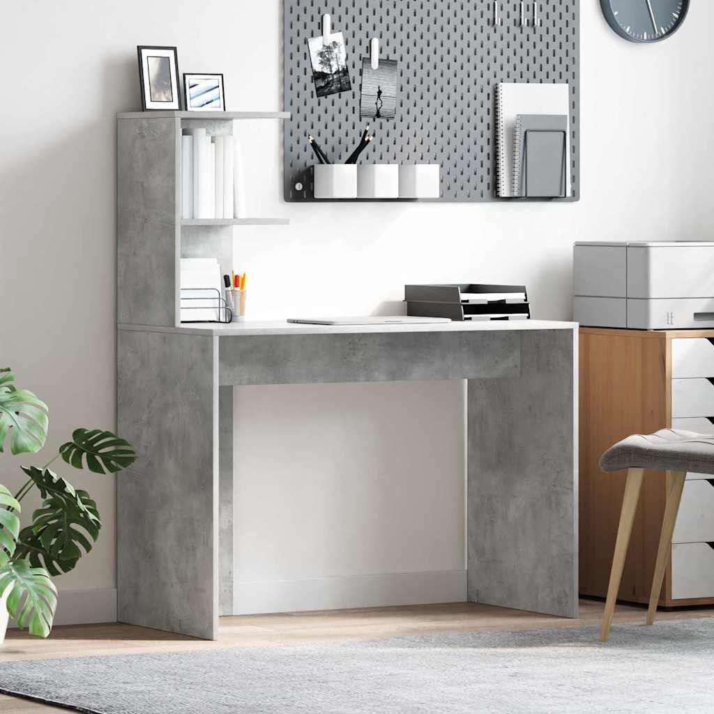 vidaXL Schreibtisch Beton Grau 102 x 50 x 124 cm Holzwerkstoff