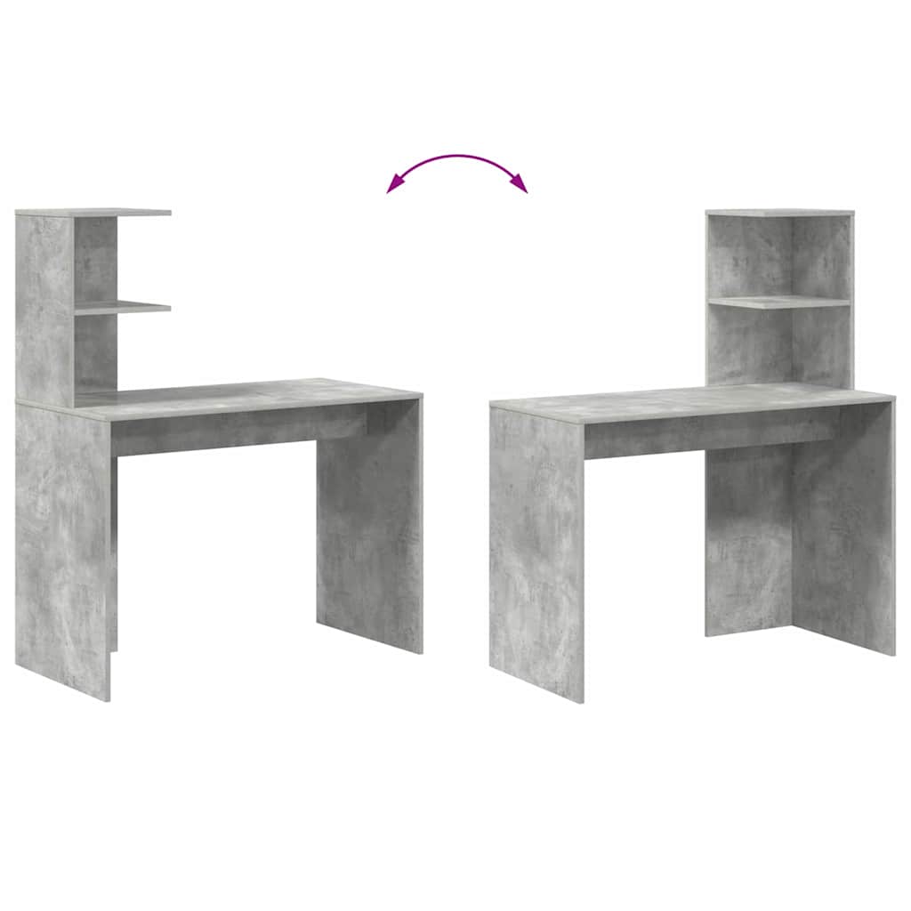 vidaXL Schreibtisch Beton Grau 102 x 50 x 124 cm Holzwerkstoff