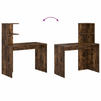 vidaXL Schreibtisch Geräucherte Eiche 102 x 50 x 124 cm Holzwerkstoff